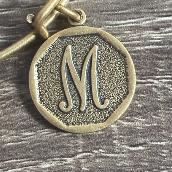 EUC Alex and Ani Energy Monogram Letter "M" Initial Bracelet Charm Bangle - Picture 3 of 6